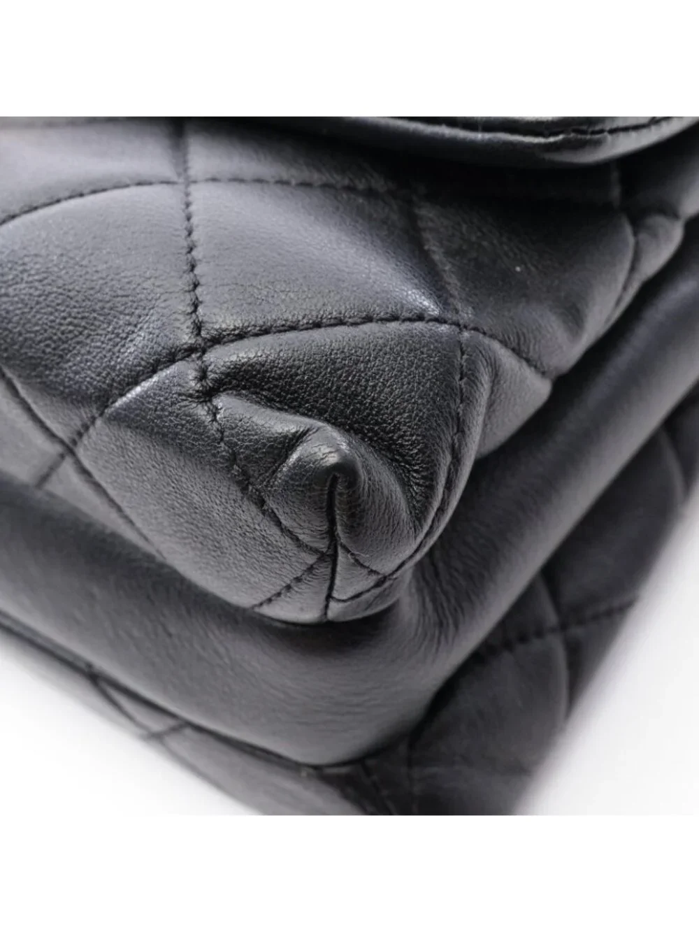 Chanel Shoulder Bag Quilted Black Lambskin Small Flap Chain